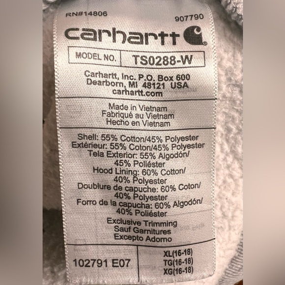 Carhartt Women's Midweight Relaxed Fit Block Logo Sleeve Hoodie - Picture 6 of 9